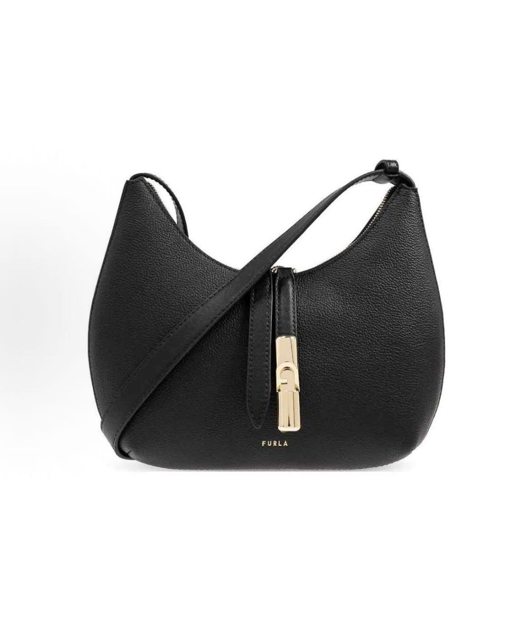 FURLA Черная кожаная сумка через плечо, фото 2