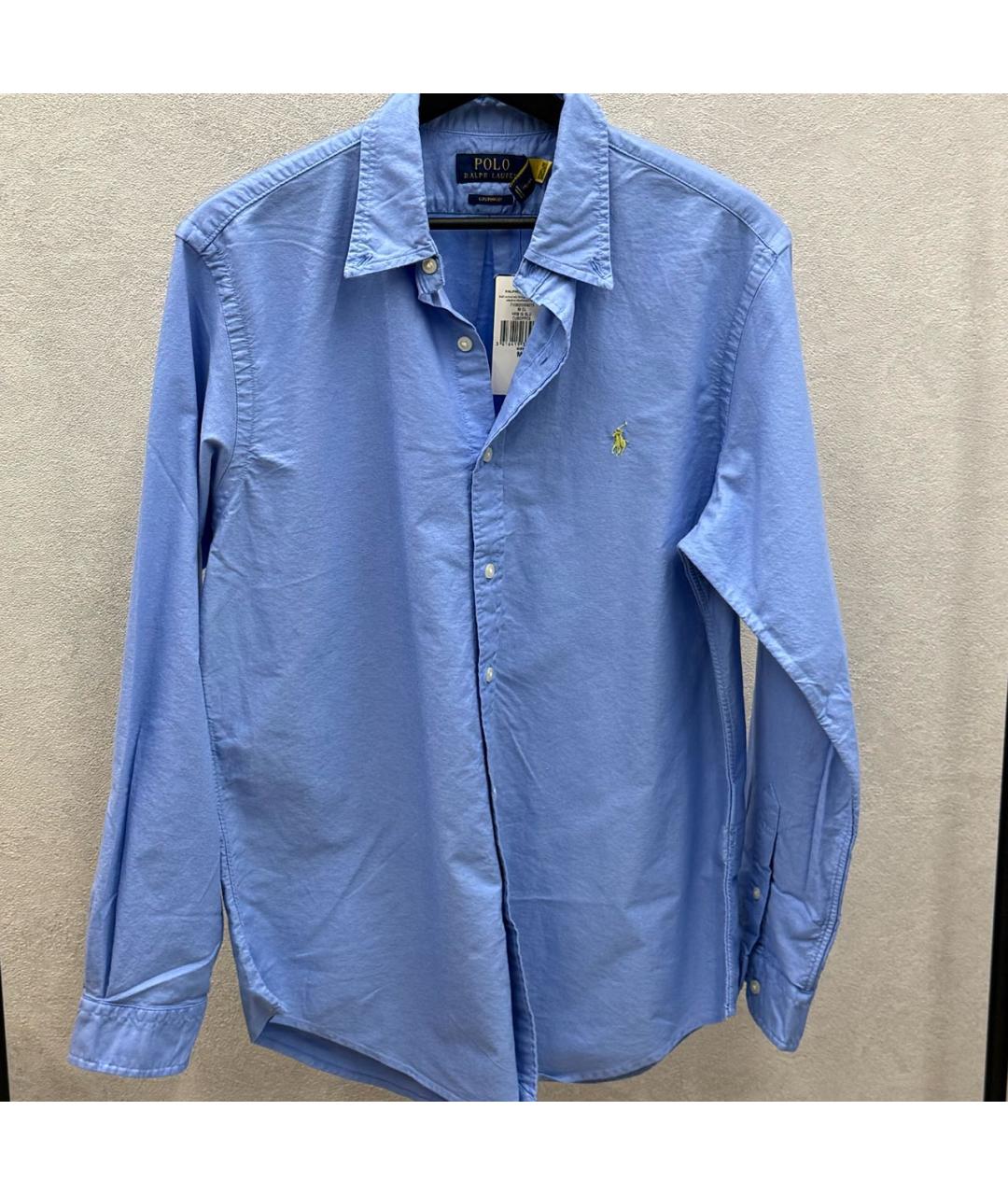POLO RALPH LAUREN Голубая хлопковая классическая рубашка, фото 7