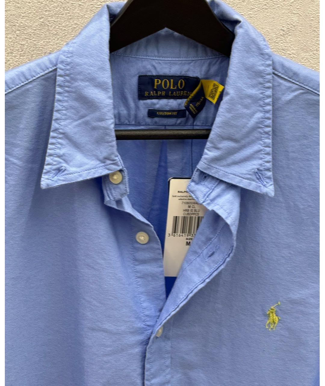 POLO RALPH LAUREN Голубая хлопковая классическая рубашка, фото 3