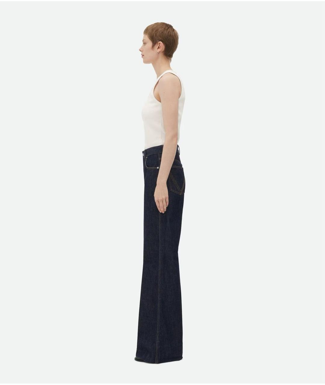 BOTTEGA VENETA Темно-синие хлопковые джинсы клеш, фото 7