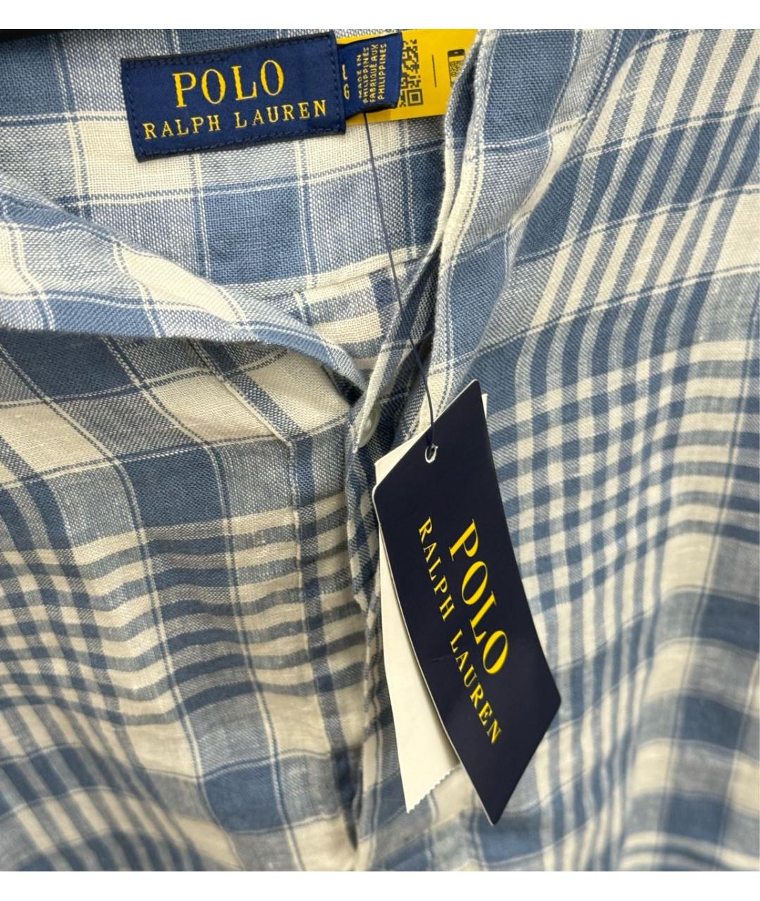 POLO RALPH LAUREN Голубая льняная рубашка, фото 3