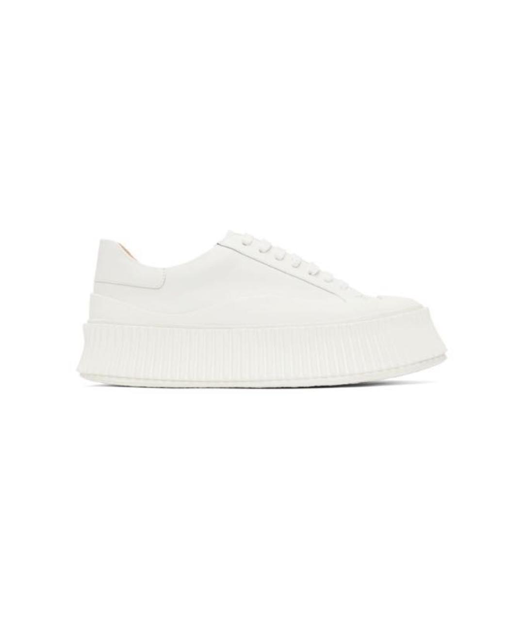 JIL SANDER Белые кожаные кеды, фото 1