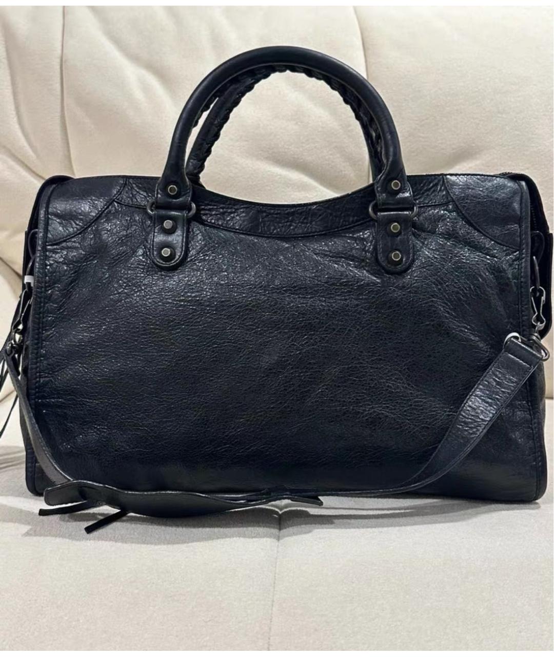 BALENCIAGA Черная кожаная сумка с короткими ручками, фото 3