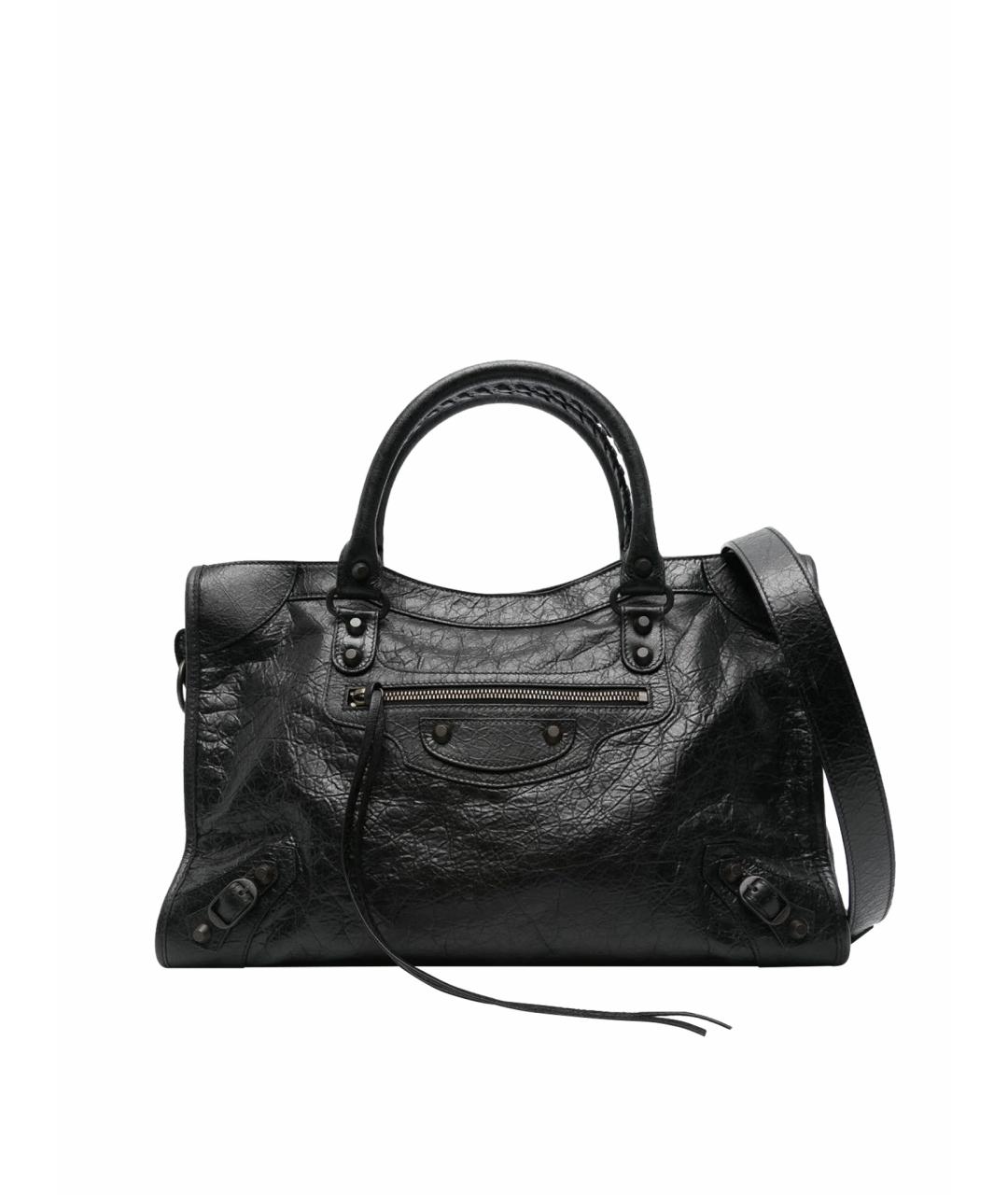 BALENCIAGA Черная кожаная сумка с короткими ручками, фото 1