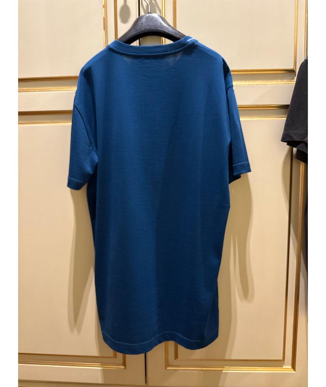 DOLCE&GABBANA Бирюзовая хлопковая футболка, фото 2