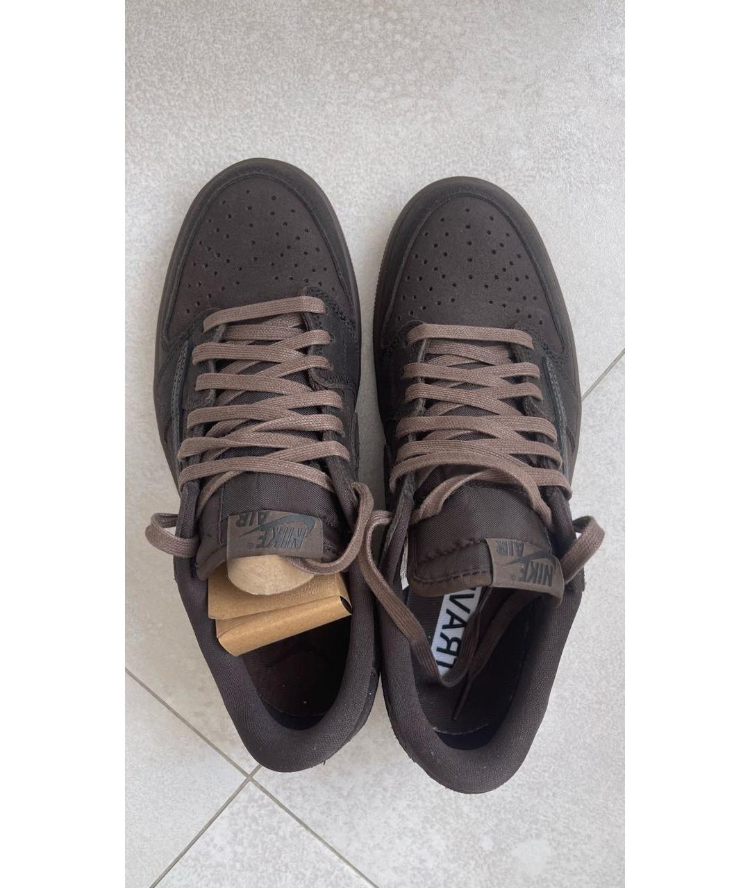 NIKE Коричневые замшевые низкие кроссовки / кеды, фото 3