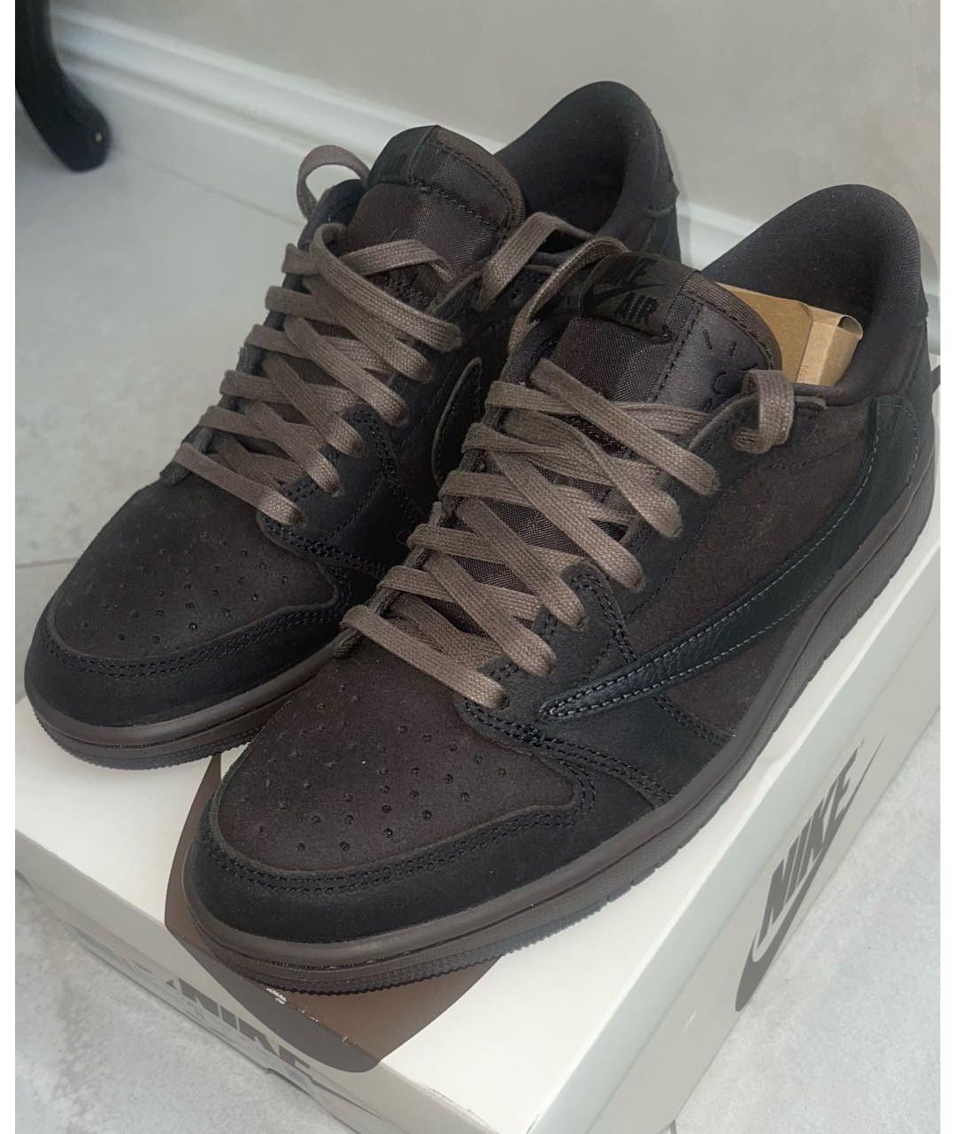 NIKE Коричневые замшевые низкие кроссовки / кеды, фото 2