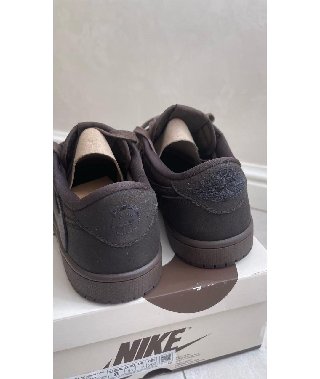 NIKE Коричневые замшевые низкие кроссовки / кеды, фото 4