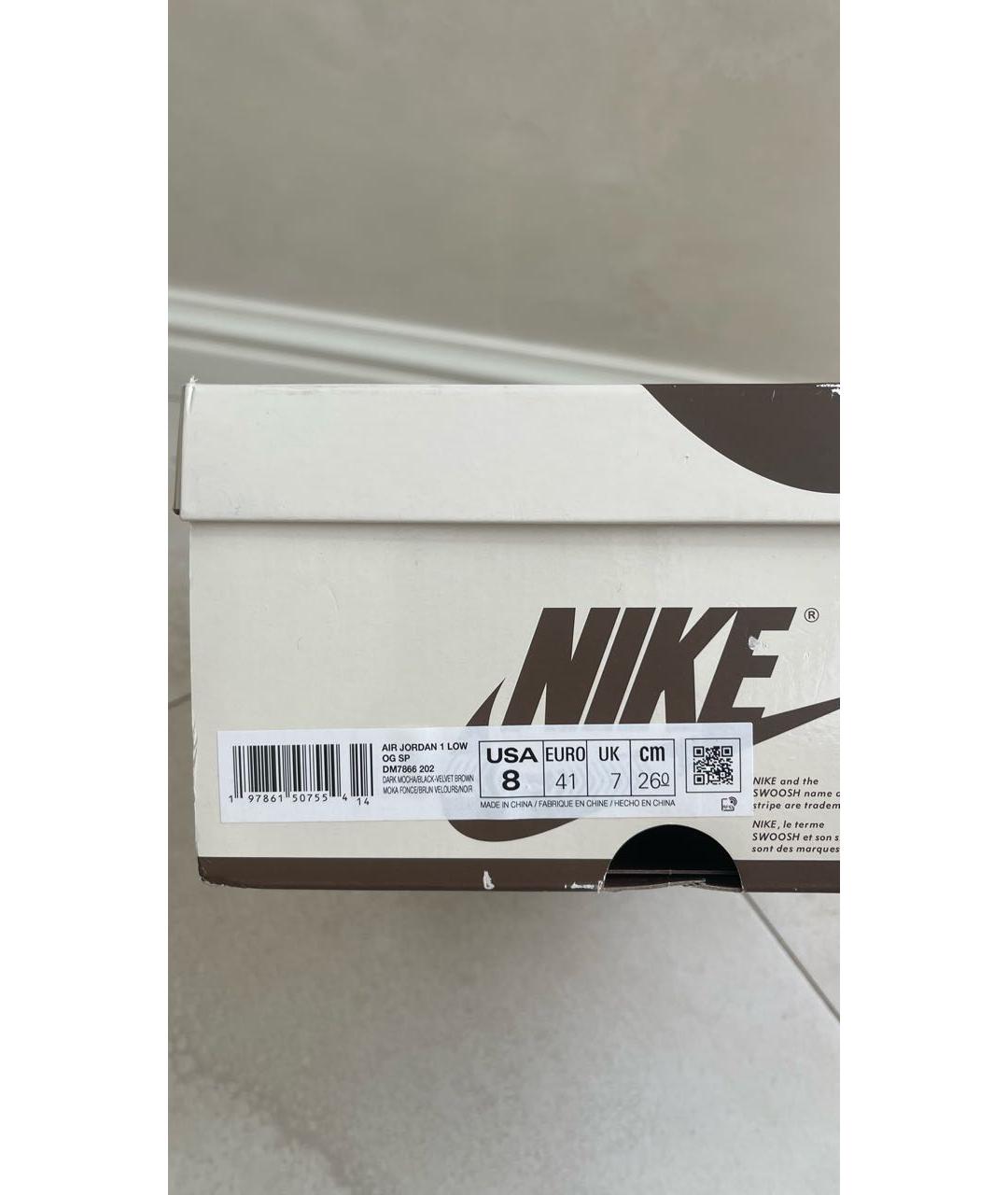NIKE Коричневые замшевые низкие кроссовки / кеды, фото 5