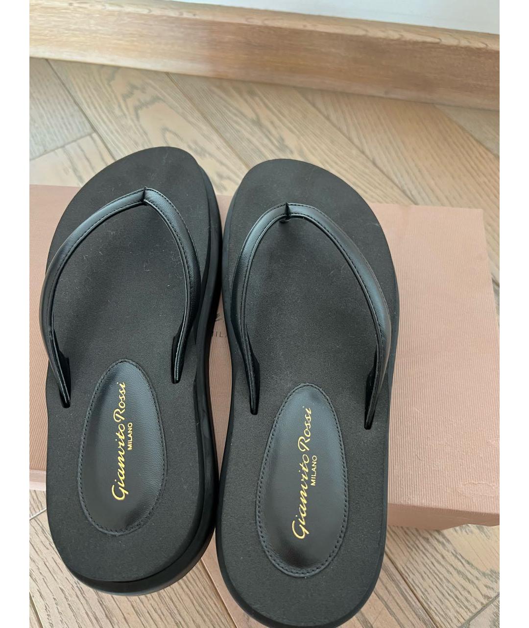 GIANVITO ROSSI Черные шлепанцы, фото 6