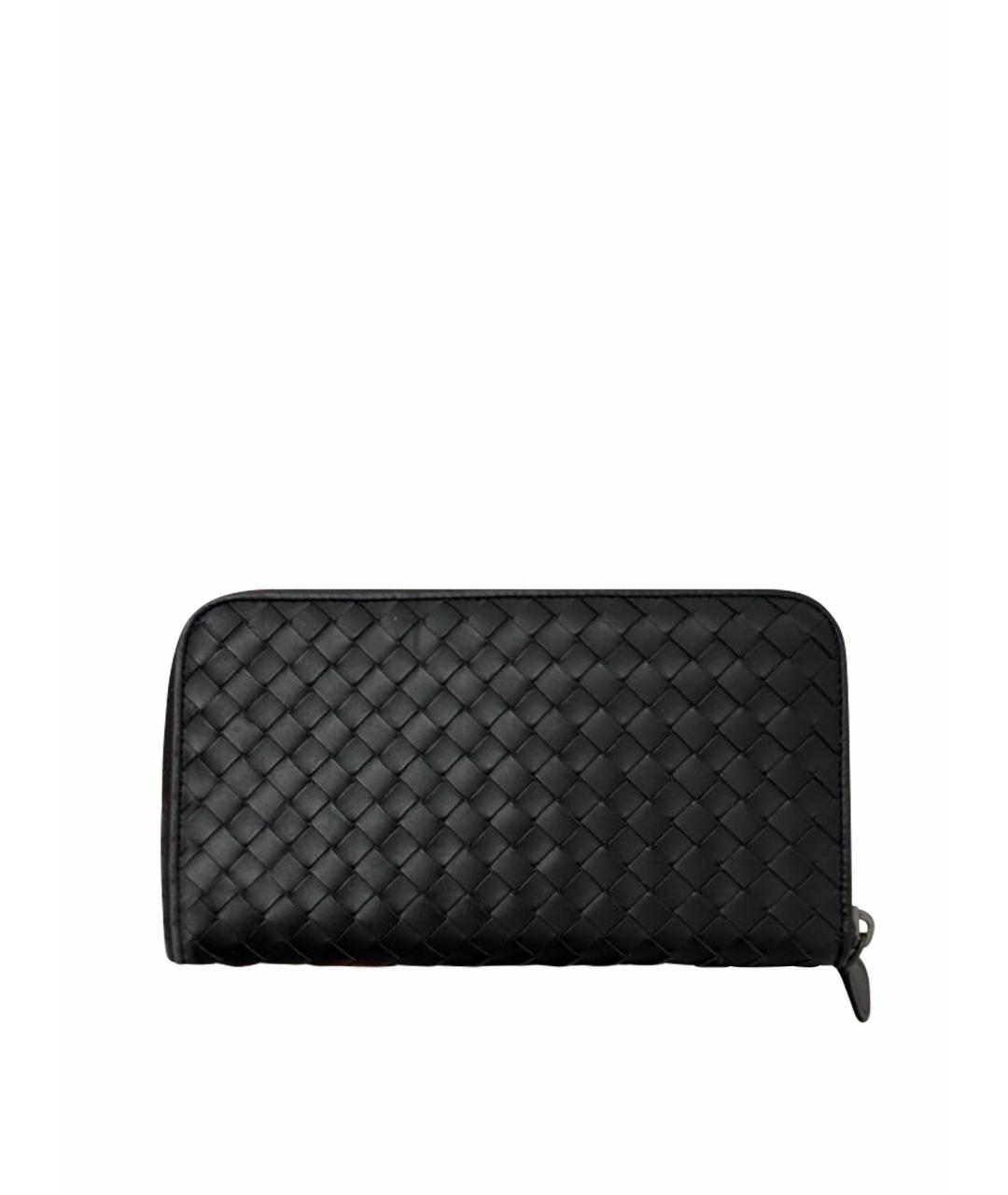 BOTTEGA VENETA Черный кожаный кошелек, фото 1