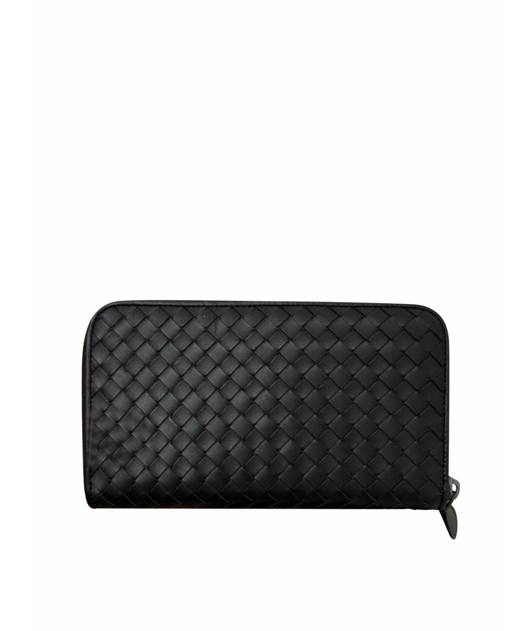 BOTTEGA VENETA Черный кожаный кошелек, фото 4