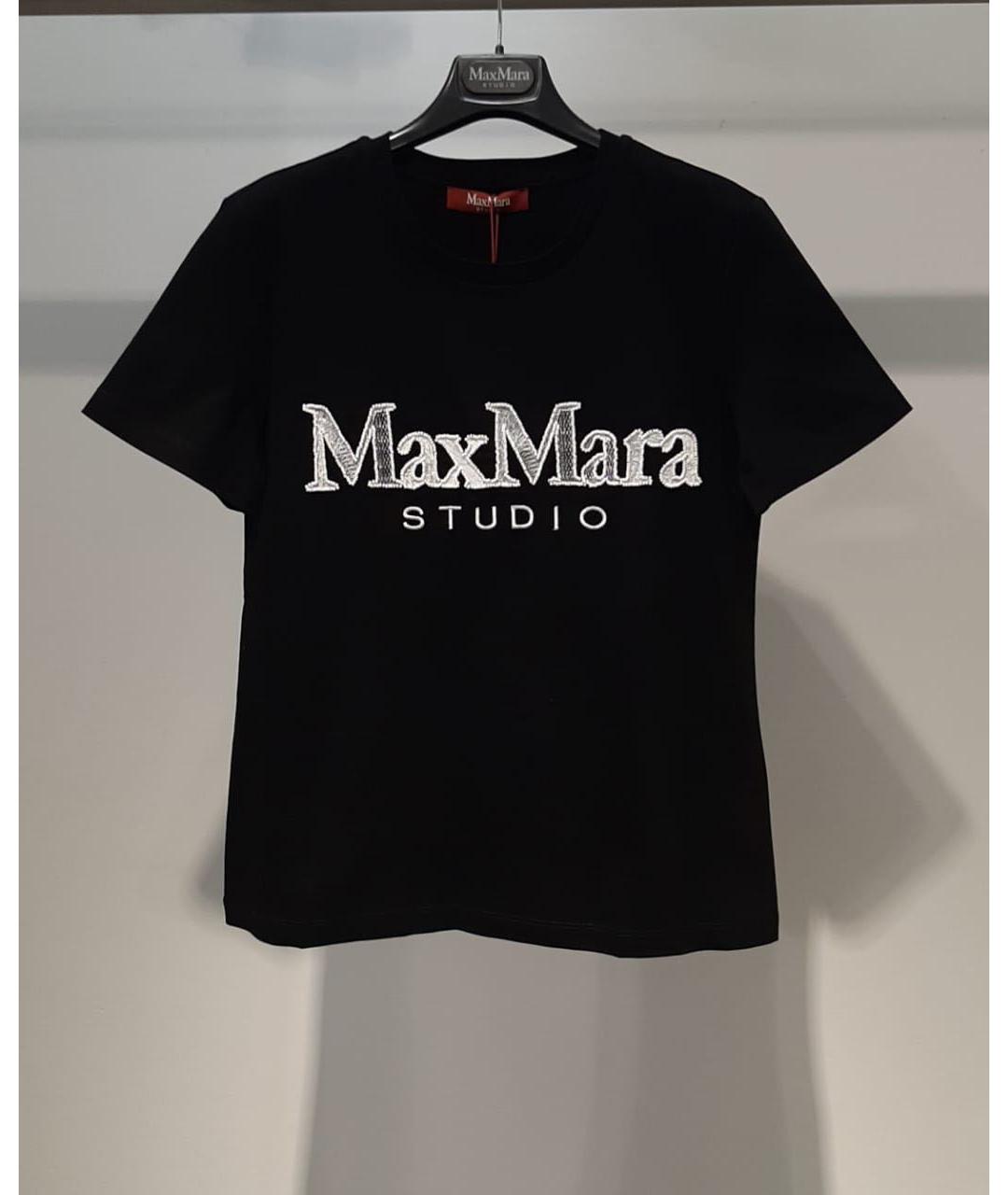MAX MARA STUDIO Черная футболка, фото 3