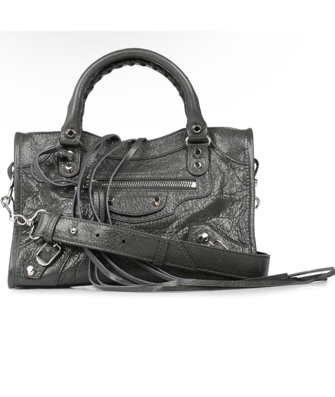 BALENCIAGA Серая кожаная сумка тоут, фото 9