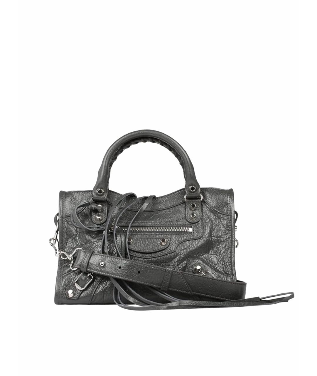 BALENCIAGA Серая кожаная сумка тоут, фото 1