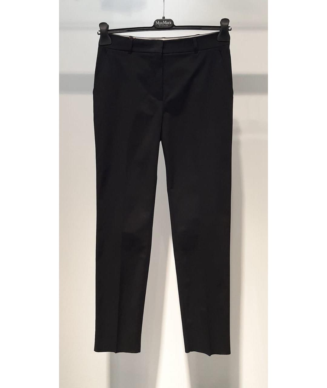 MAX MARA STUDIO Черные леггинсы и велосипедки, фото 3
