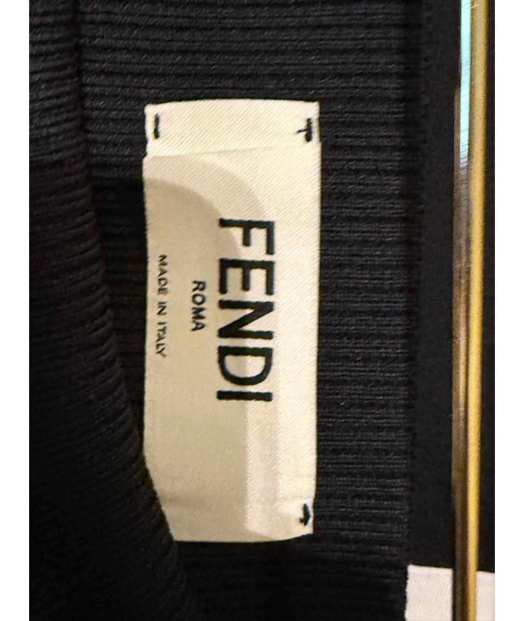 FENDI Черная полиэстеровая юбка миди, фото 3
