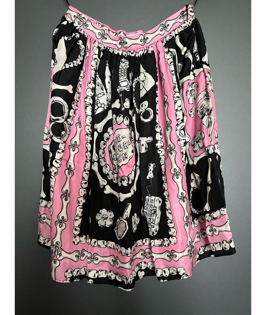 MOSCHINO Розовая шелковая юбка мини, фото 2
