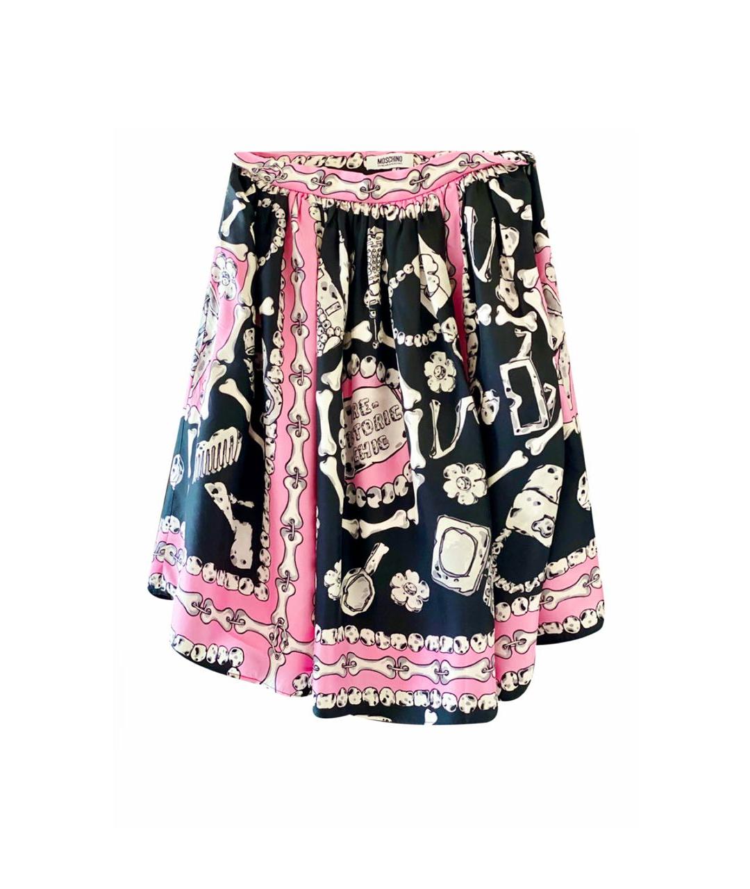 MOSCHINO Розовая шелковая юбка мини, фото 7