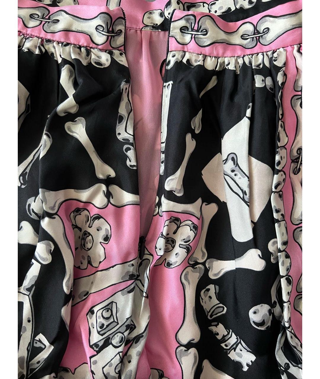 MOSCHINO Розовая шелковая юбка мини, фото 6