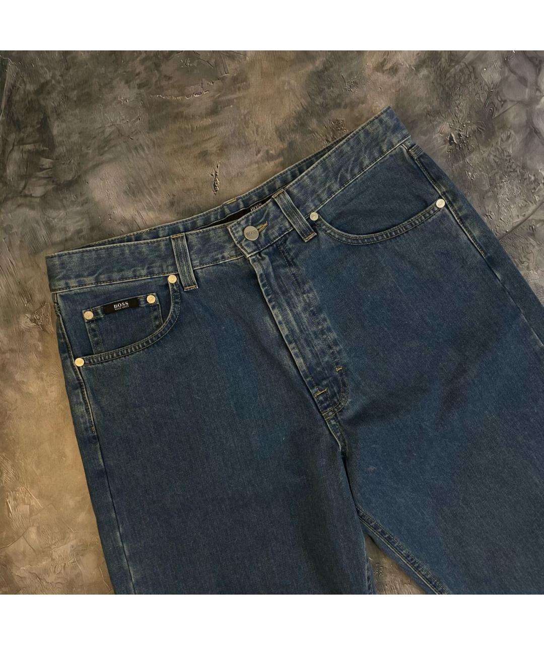 HUGO BOSS Синие хлопковые прямые джинсы, фото 2