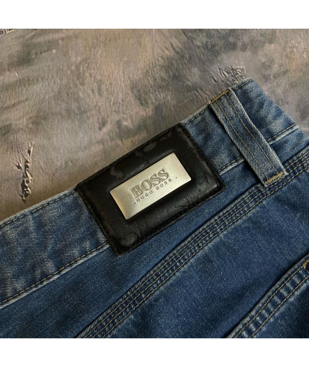 HUGO BOSS Синие хлопковые прямые джинсы, фото 6