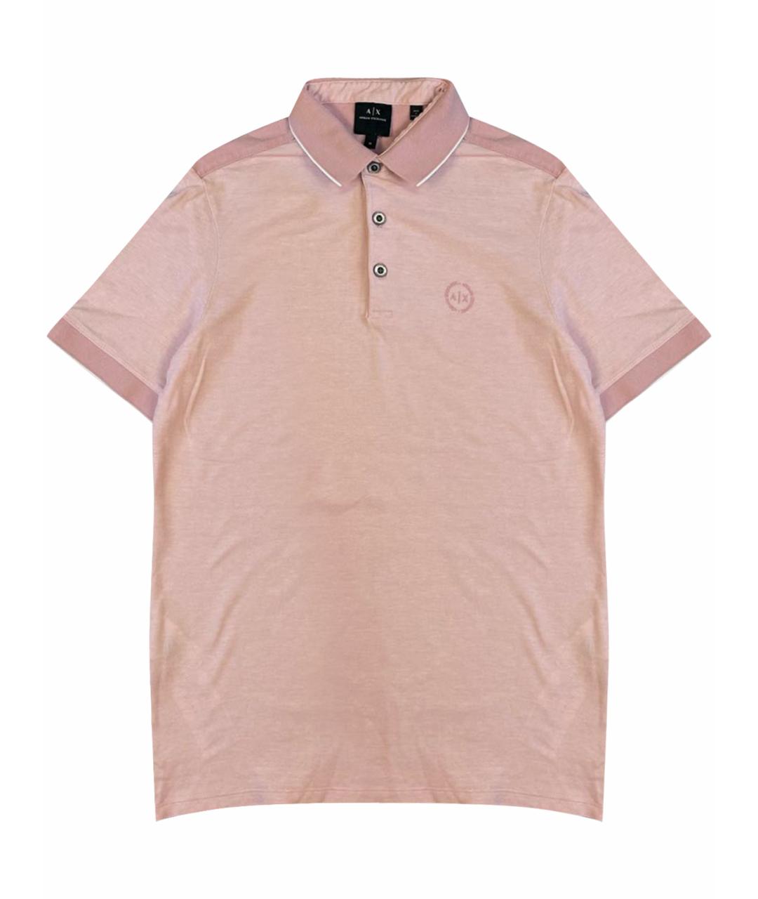 ARMANI EXCHANGE Коралловое хлопко-эластановое поло с коротким рукавом, фото 1