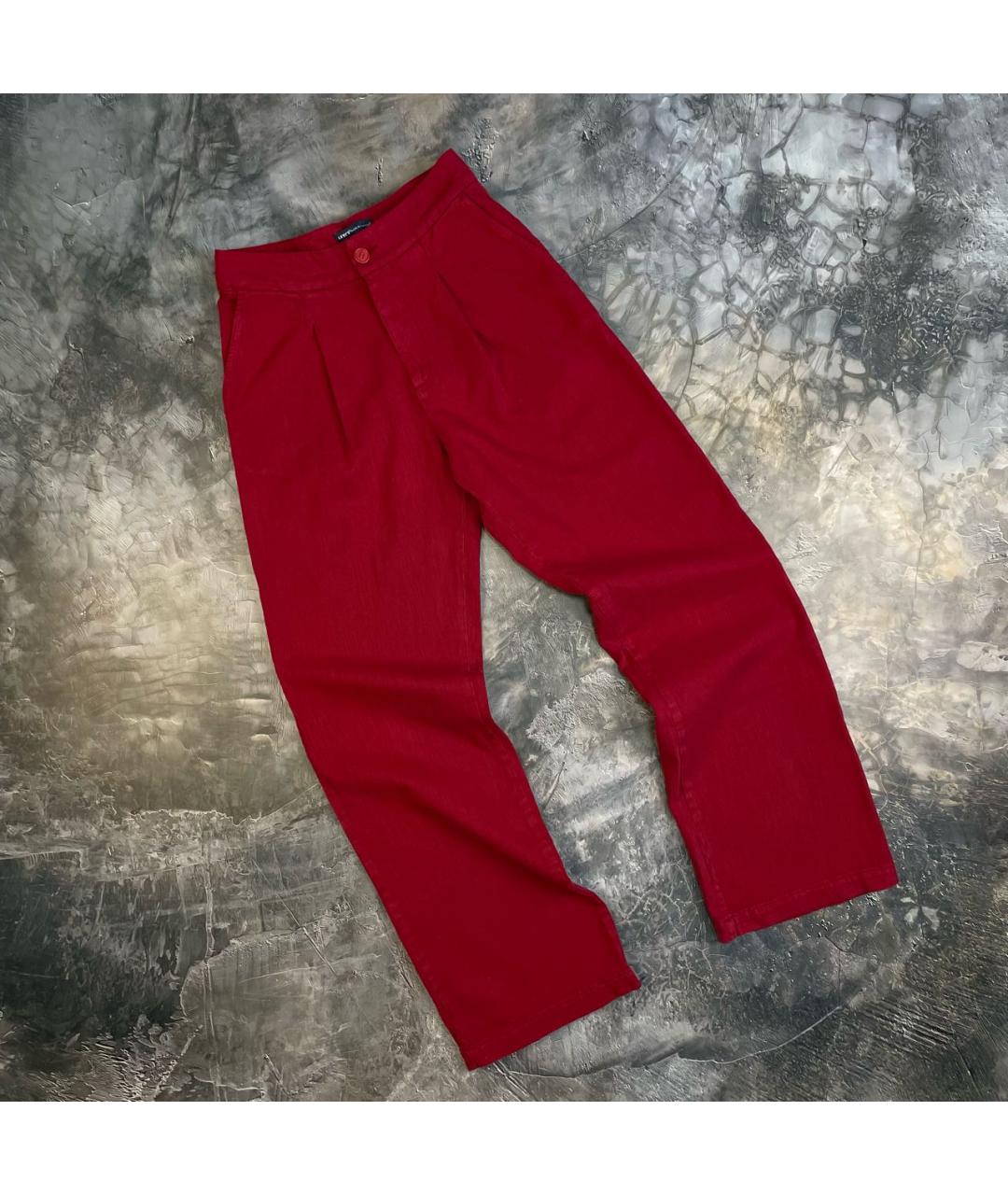 LEVI'S Бордовые хлопковые прямые брюки, фото 4