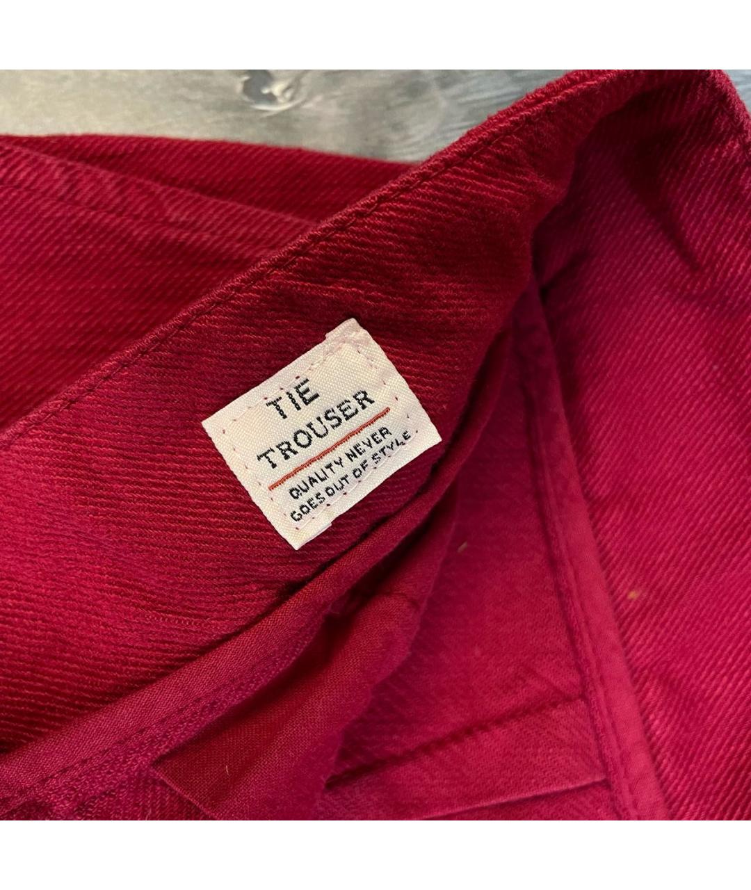 LEVI'S Бордовые хлопковые прямые брюки, фото 6