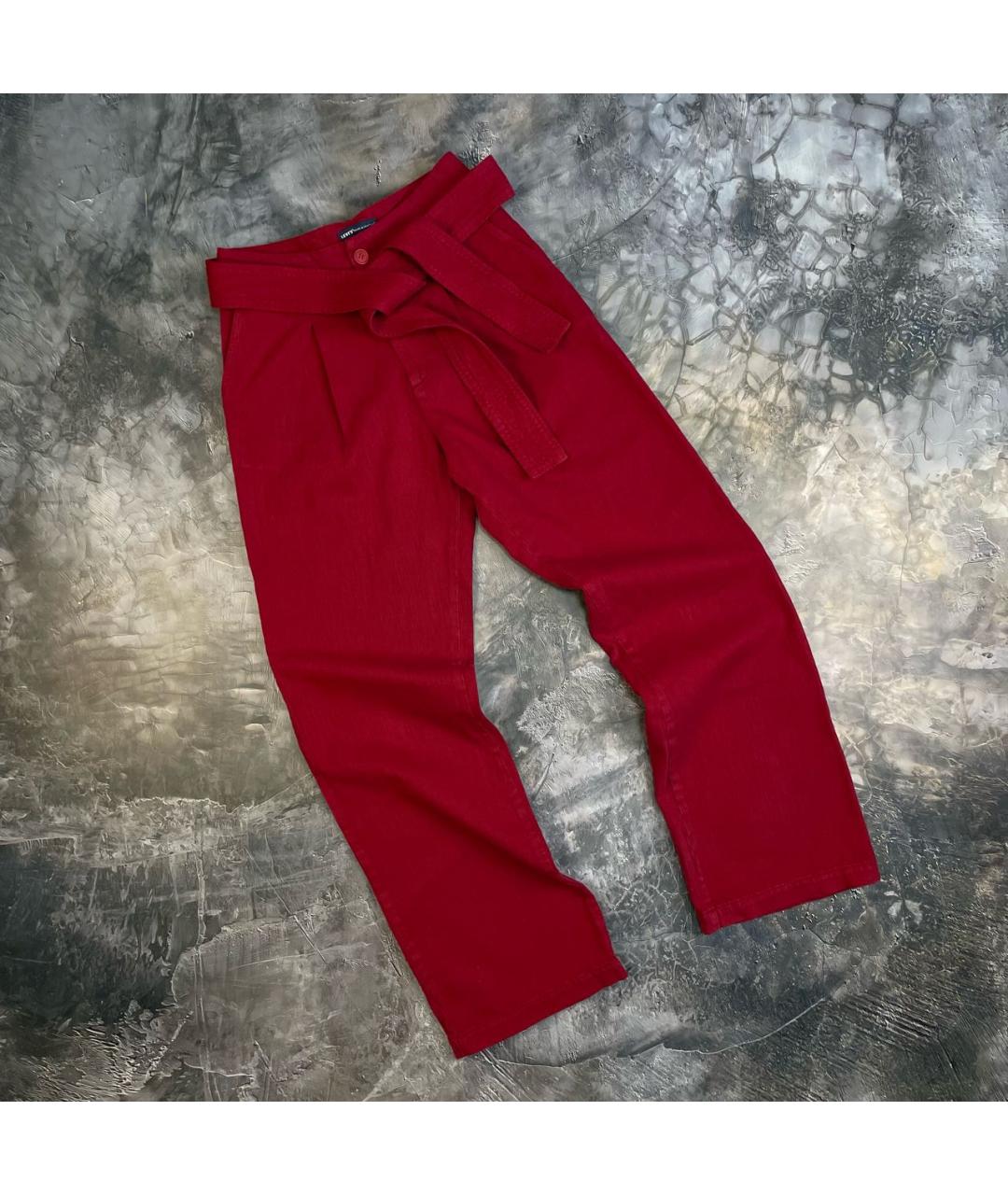 LEVI'S Бордовые хлопковые прямые брюки, фото 9