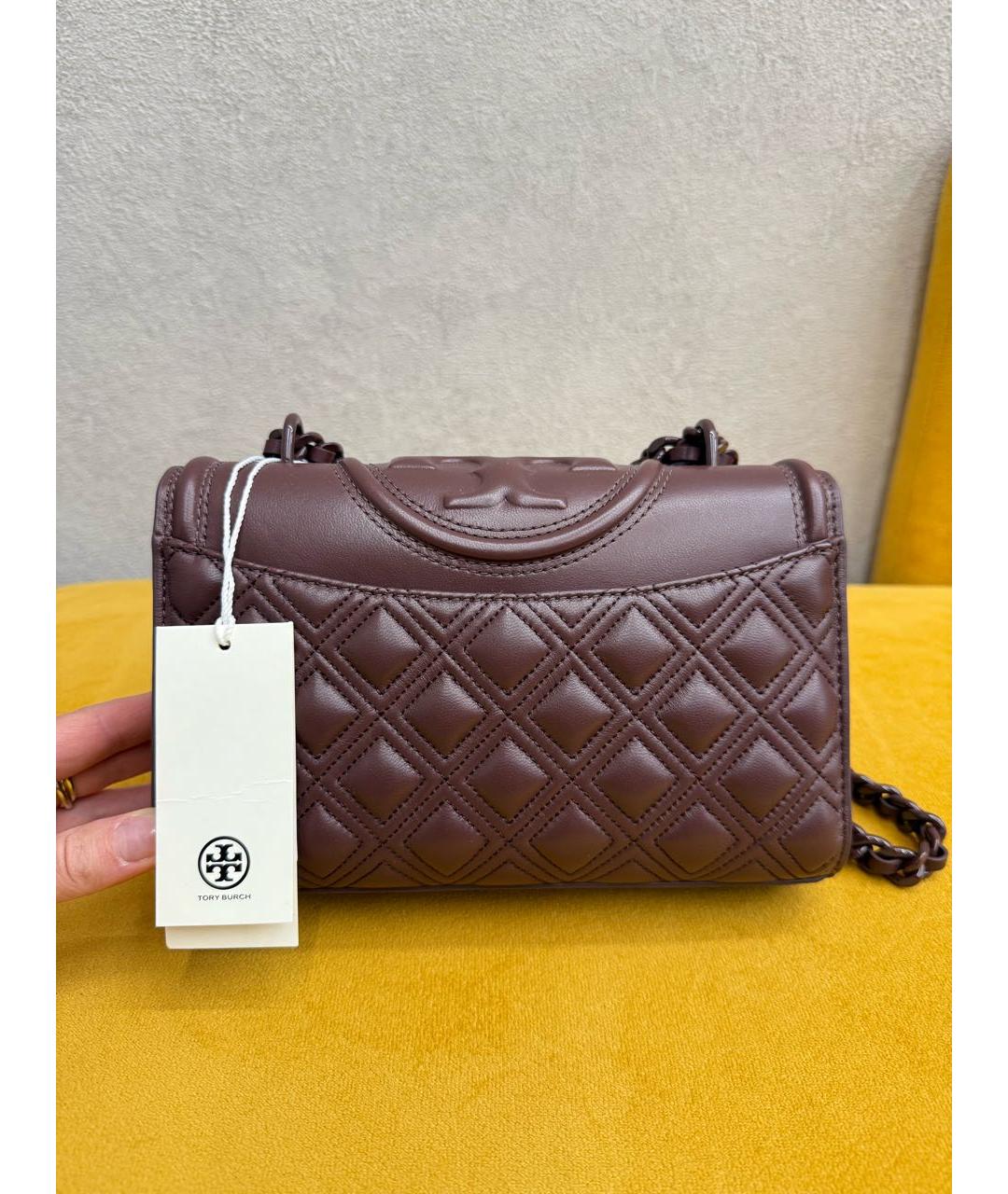 TORY BURCH Бордовая кожаная сумка через плечо, фото 3