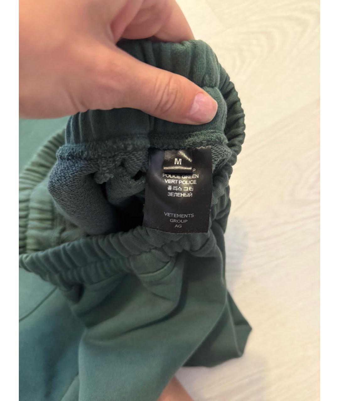VETEMENTS Зеленые хлопковые повседневные брюки, фото 4