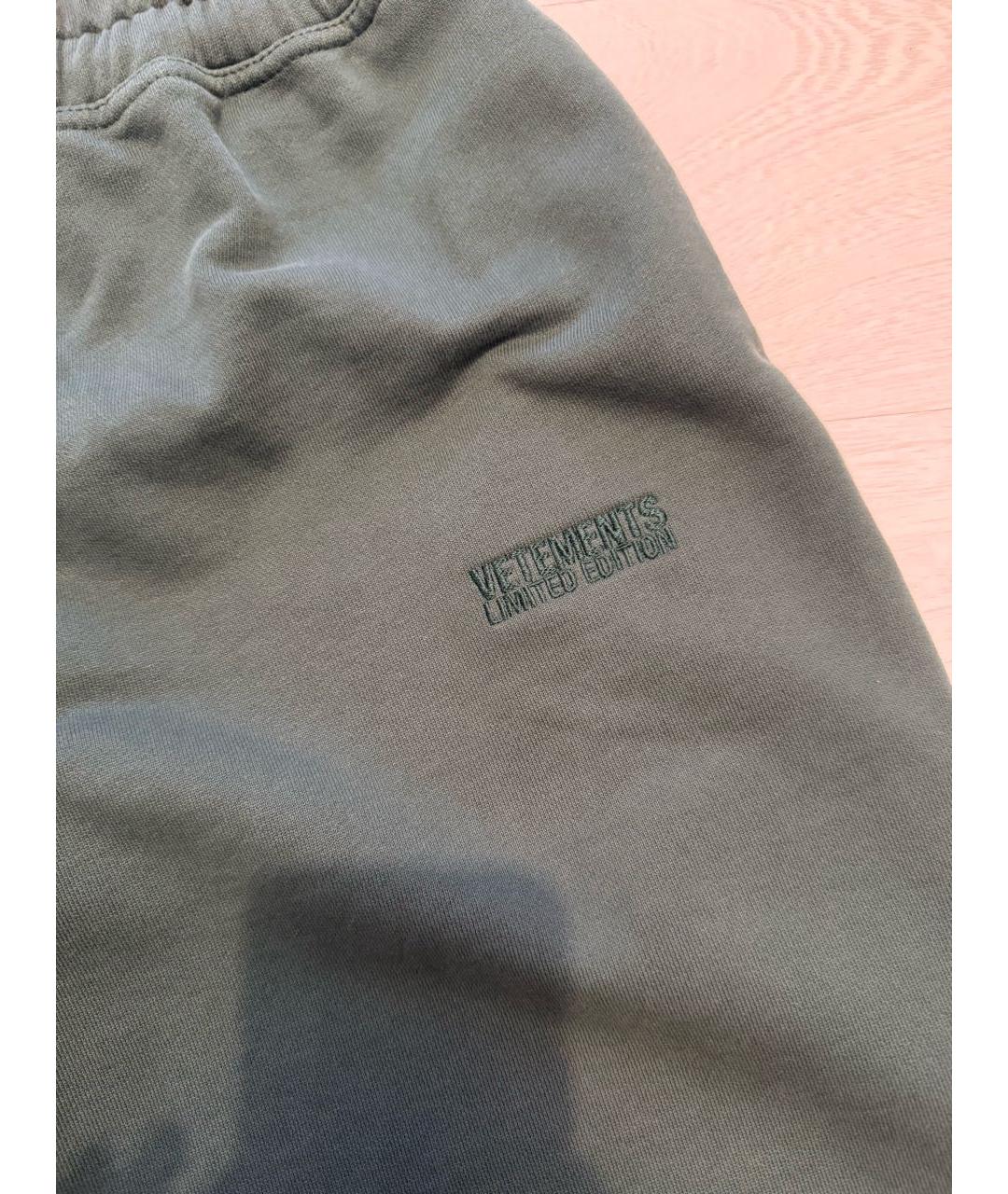 VETEMENTS Зеленые хлопковые повседневные брюки, фото 2
