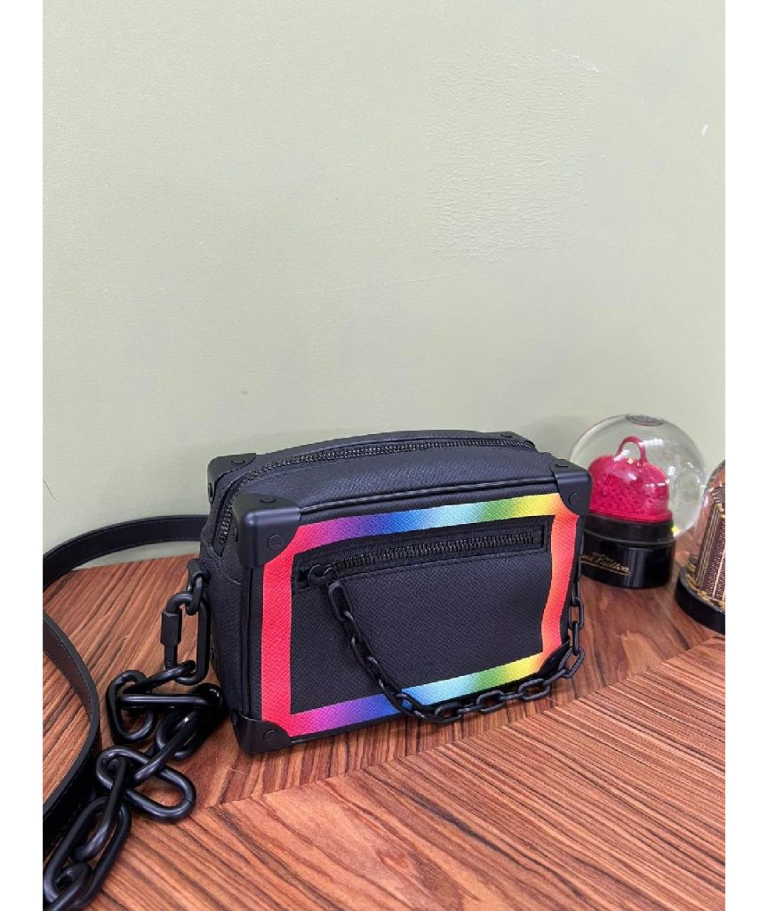 LOUIS VUITTON Черная кожаная сумка через плечо, фото 2