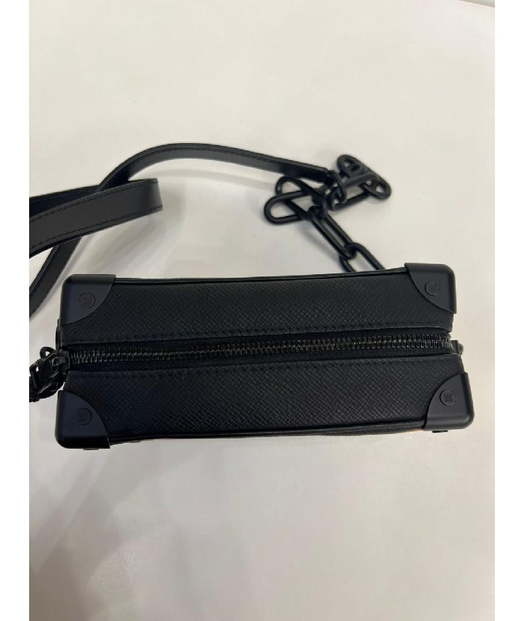 LOUIS VUITTON Черная кожаная сумка через плечо, фото 3