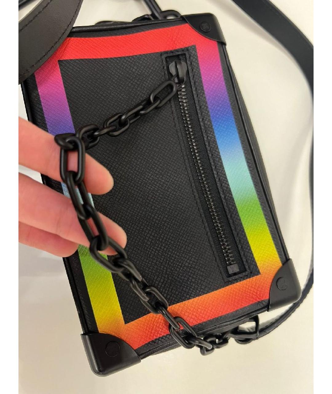 LOUIS VUITTON Черная кожаная сумка через плечо, фото 7