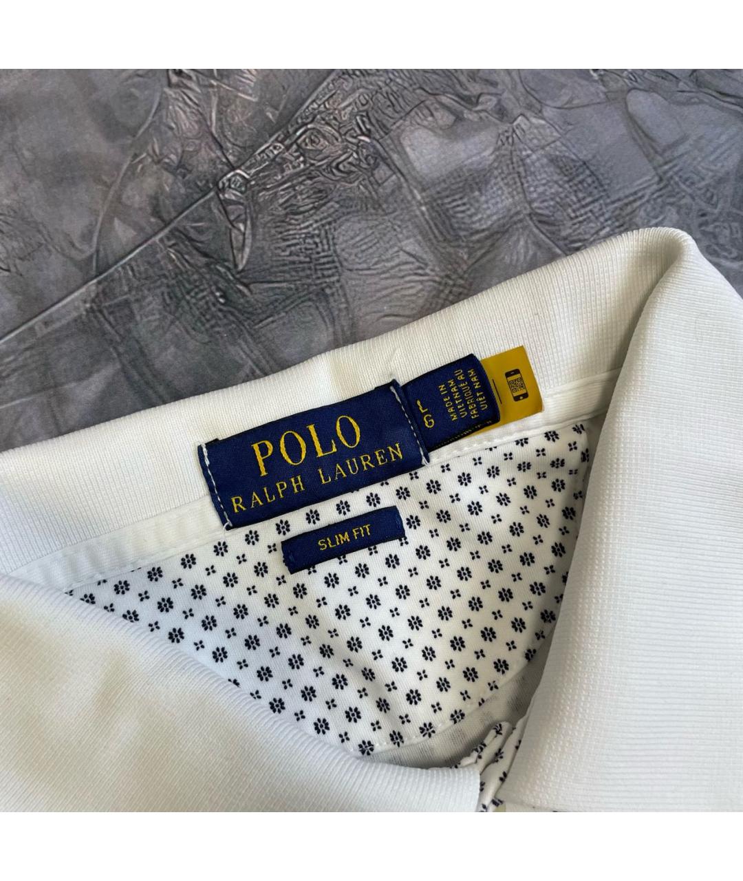POLO RALPH LAUREN Белое хлопковое поло с коротким рукавом, фото 4
