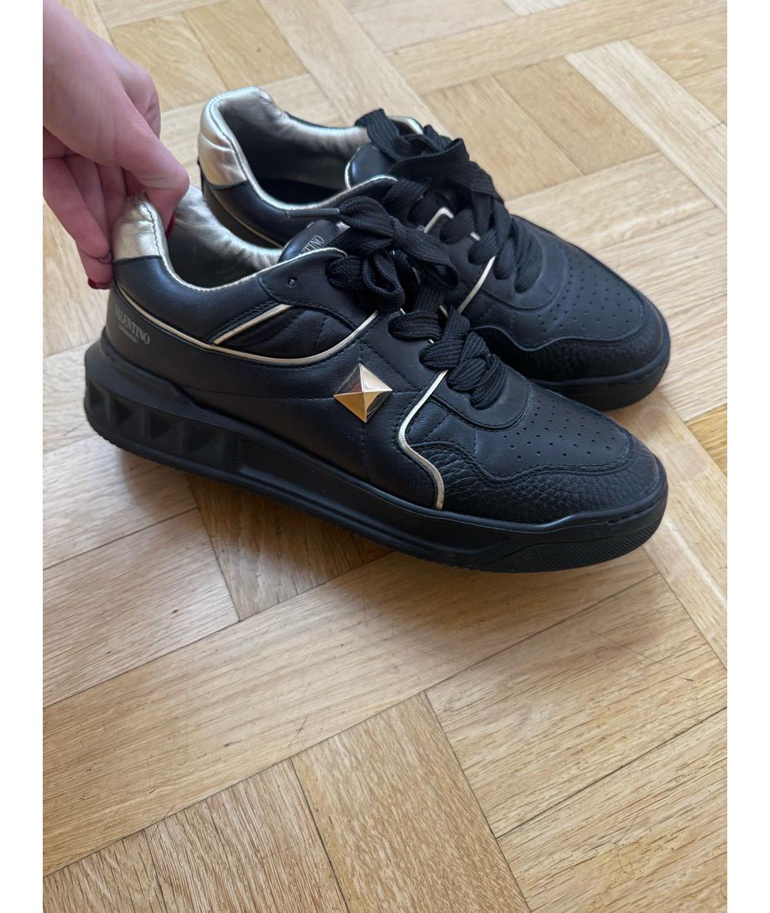 VALENTINO Черные кроссовки из искусственной кожи, фото 5