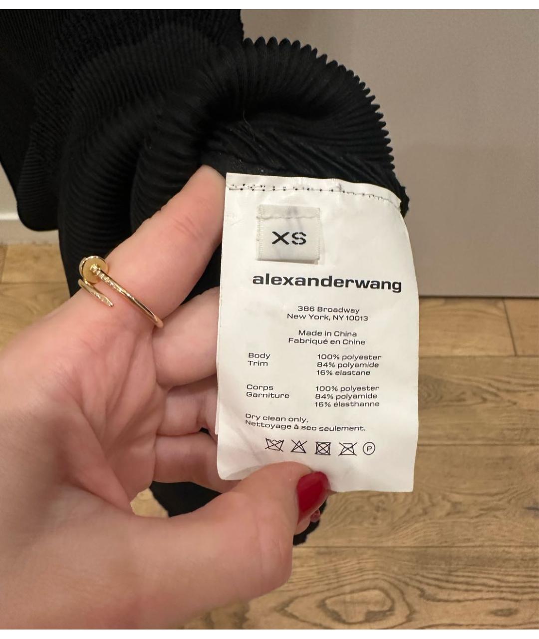 ALEXANDER WANG Черное полиэстеровое коктейльное платье, фото 8