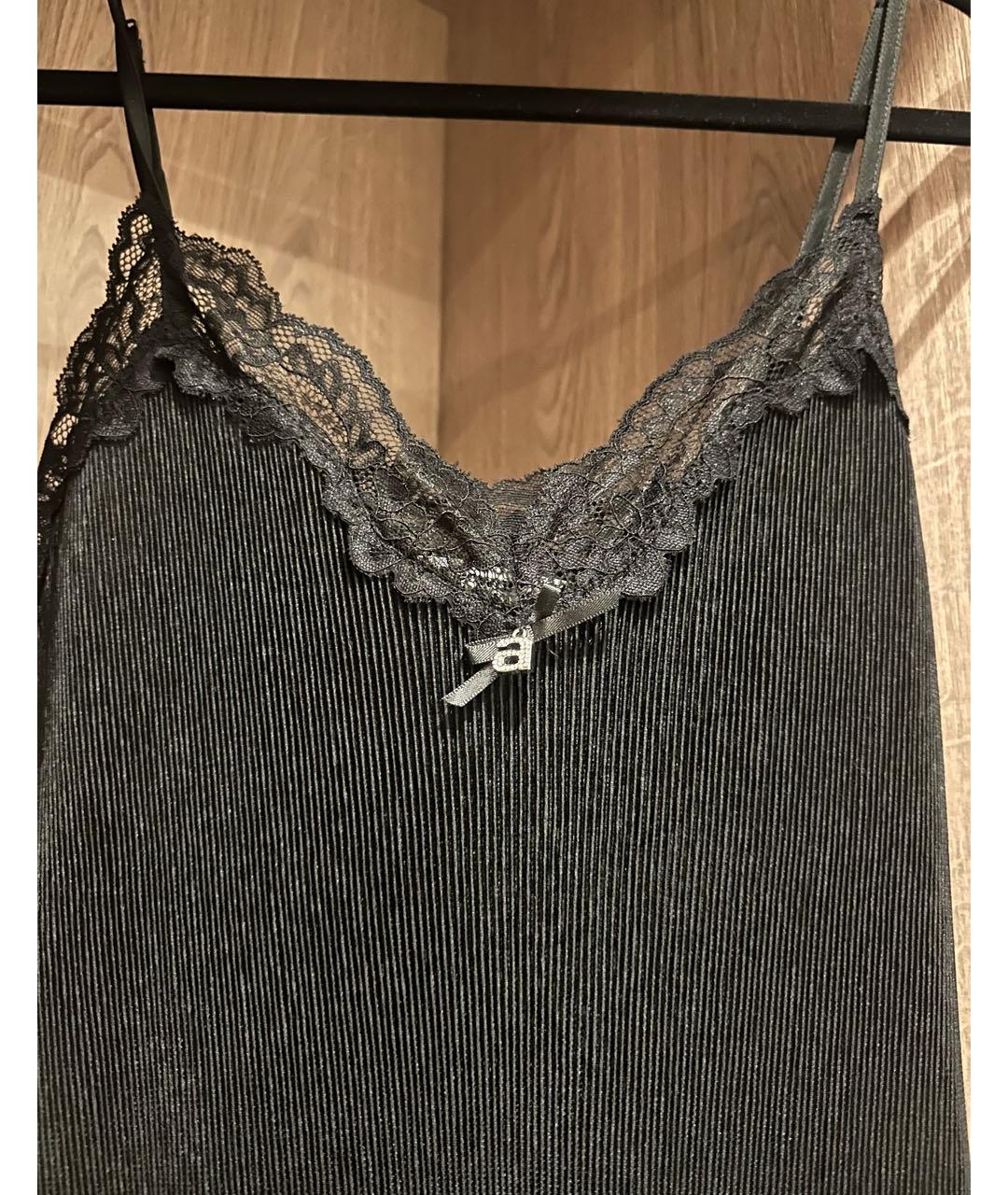 ALEXANDER WANG Черное полиэстеровое коктейльное платье, фото 5