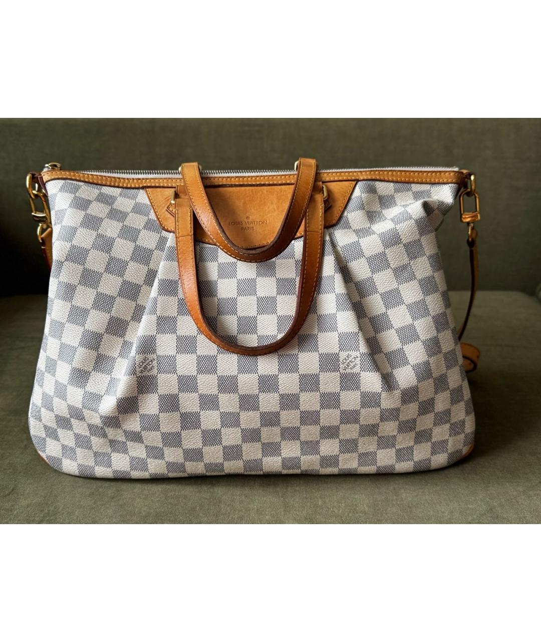 LOUIS VUITTON Бежевая кожаная сумка тоут, фото 9