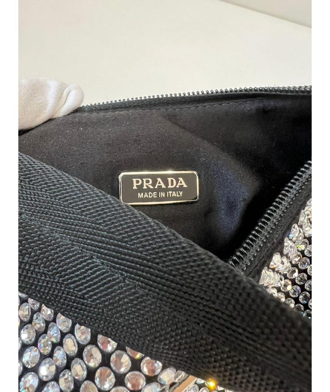 PRADA Серая кожаная сумка с короткими ручками, фото 7