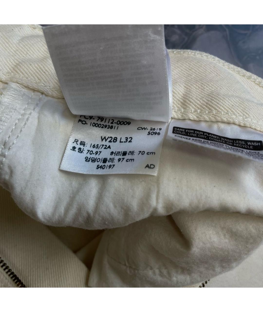 LEVI'S Белые хлопковые прямые джинсы, фото 8