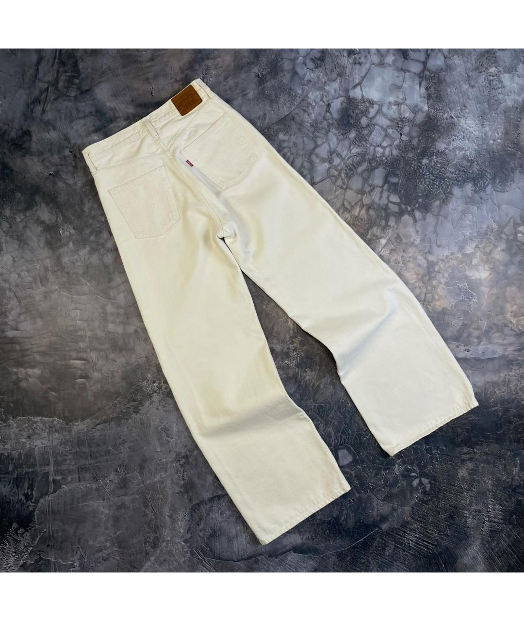 LEVI'S Белые хлопковые прямые джинсы, фото 4
