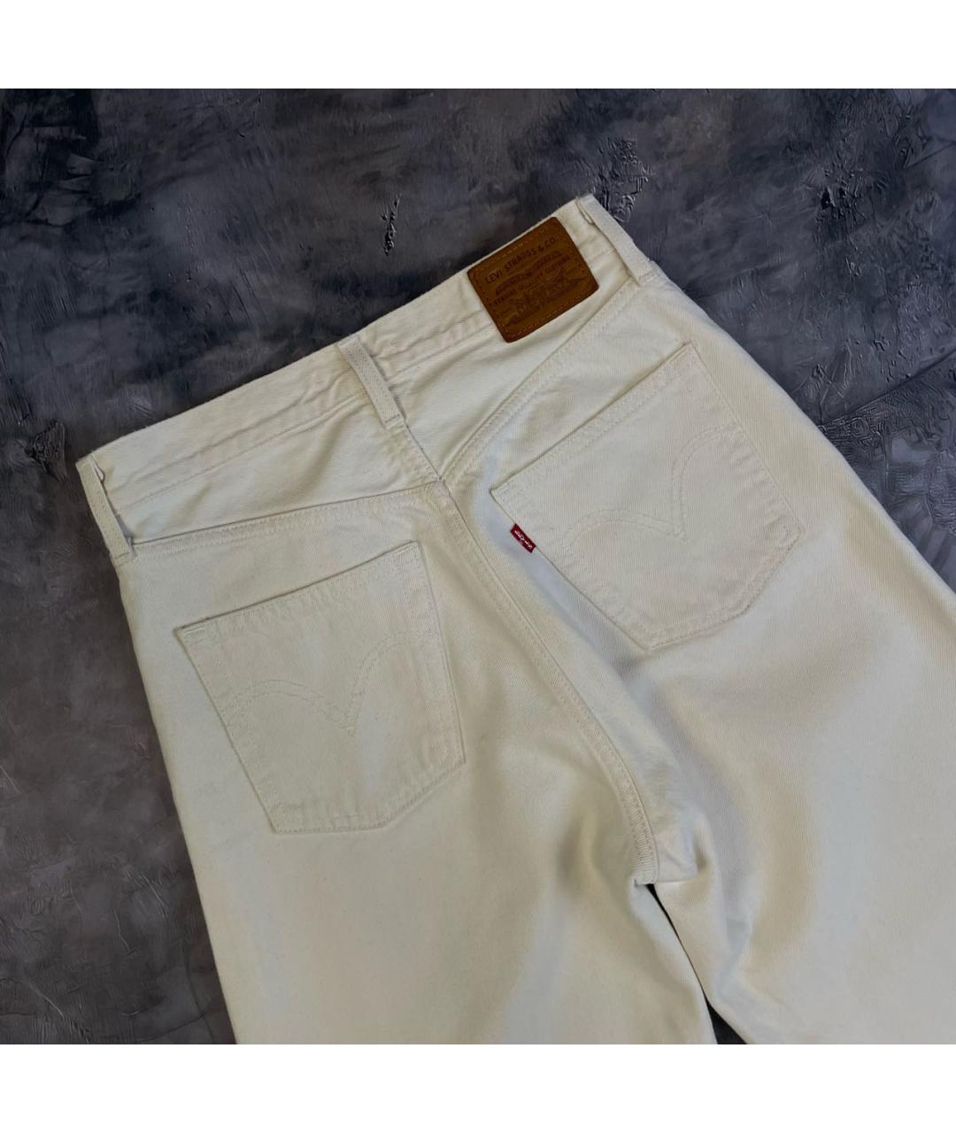 LEVI'S Белые хлопковые прямые джинсы, фото 5
