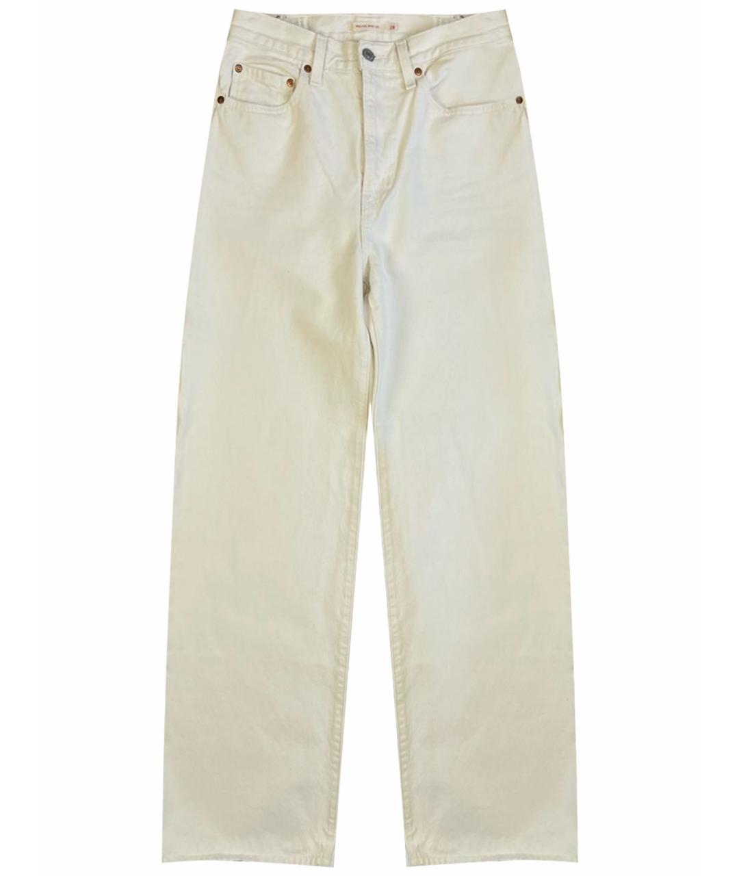 LEVI'S Белые хлопковые прямые джинсы, фото 1