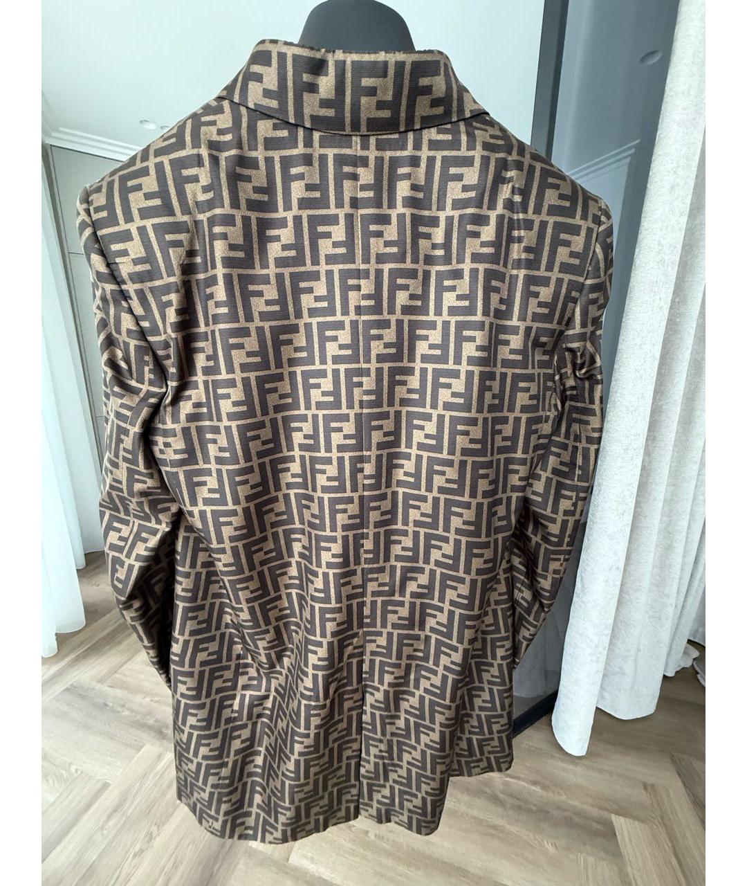 FENDI Коричневый шелковый жакет/пиджак, фото 3