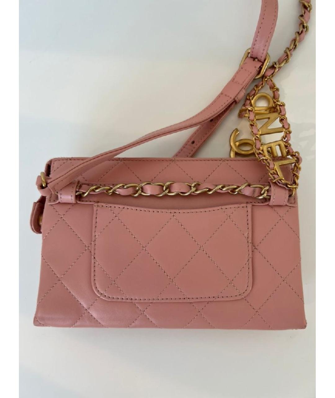 CHANEL Розовая кожаная сумка через плечо, фото 4