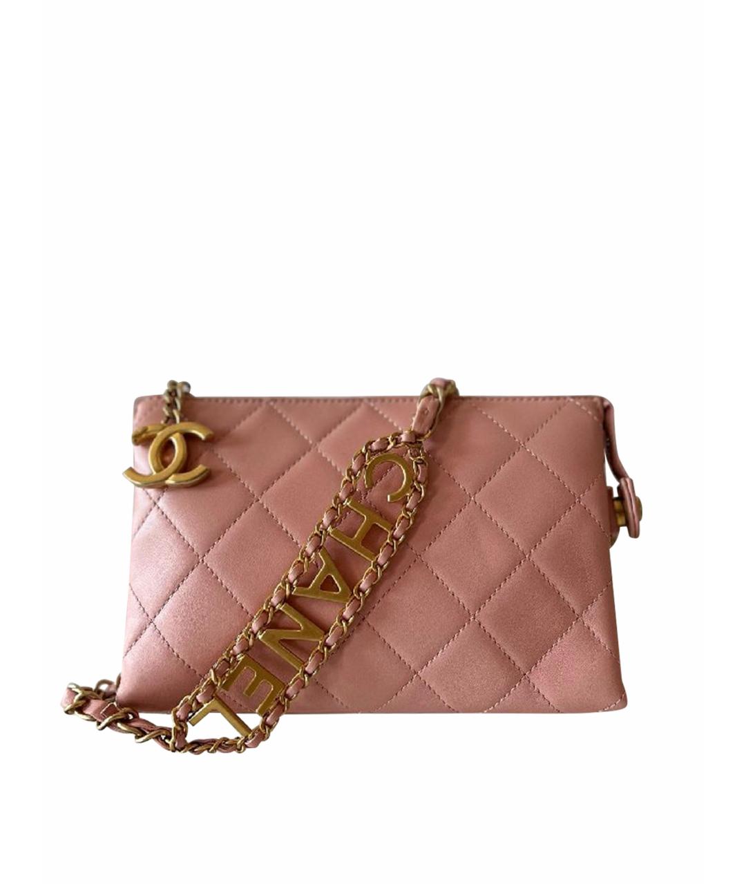 CHANEL Розовая кожаная сумка через плечо, фото 1