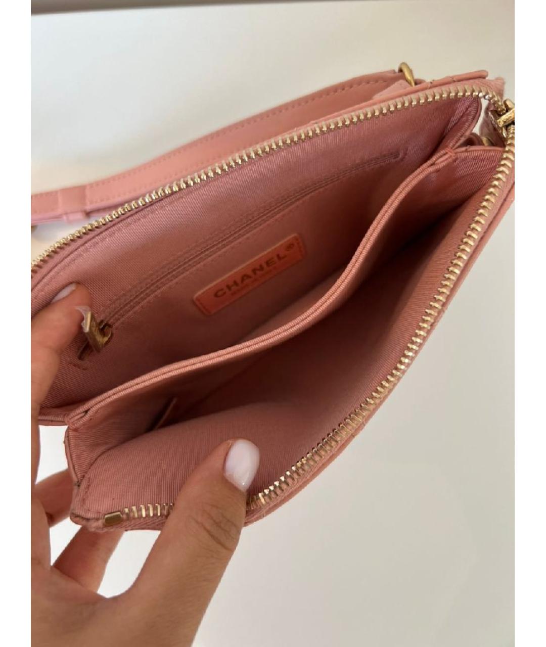 CHANEL Розовая кожаная сумка через плечо, фото 5